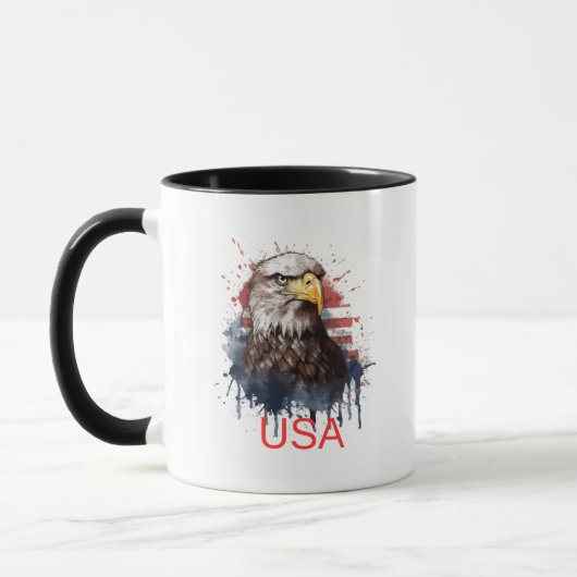 Majestic American Bald Eagle in Watercolor Tasse (Links)