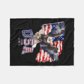 Majestic American Bald Eagle mit US-Flagge 4. Fleecedecke (Vorderseite (Horizontal))