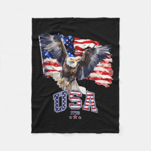 Majestic American Bald Eagle mit US-Flagge 4. Fleecedecke