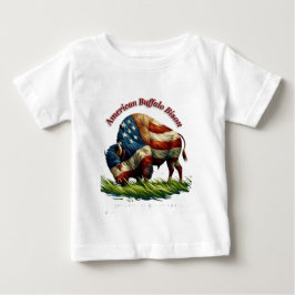 Majestic American Bison Illustriert Flag Baby T-shirt