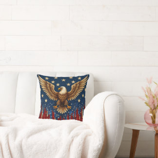 "Majestic American Eagle Throw Kissen - Patriotic