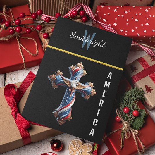 Majestic American Flag Cross mit steil steigendem Postkarte