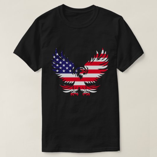 Majestic American Flag Eagle Silhouette T-Shirt (Design vorne)