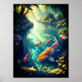 Majestic Antike chinesische Landschaft mit Fluss u Poster (Vorne)