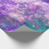 Majestic Aquamarine Lila Sternennebel Geschenkpapier (Ecke)