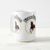 **Majestic Arabian Horse in the Golden Desert** Kaffeetasse (Vorderseite Links)
