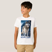 Majestic Arctic Spirit: Der Huskykönig T-Shirt (Vorne ganz)