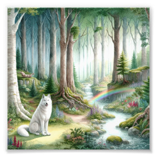 Majestic Arctic Wolf Forest Art Foto Erweiterung