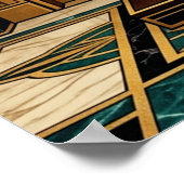 Majestic Art Deco Tiger Gold Foil Style Poster (Ecke)