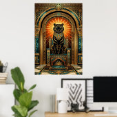 Majestic Art Deco Tiger Gold Foil Style Poster (Heimbüro)