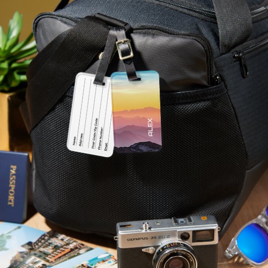 Majestic Asian Sunset - Vibrierende Farbexplosion Gepäckanhänger (Vorderseite & Rückseite)