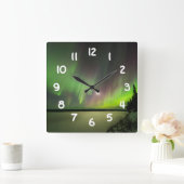 Majestic Aurora Quadratische Wanduhr (Zuhause)