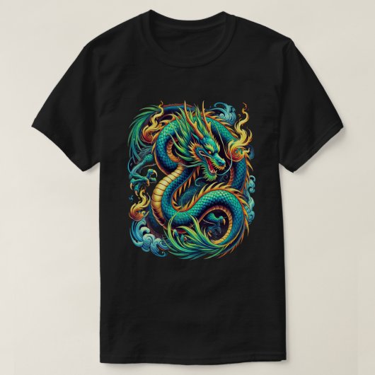 Majestic Azure Dragon T-Shirt (Design vorne)