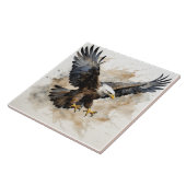 Majestic Bald Adler im Flug, Aquarell Fliese (Seite)