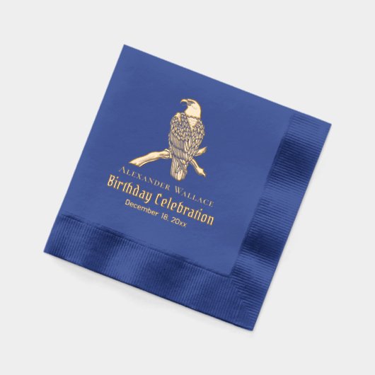 Majestic Bald Eagle auf Zweigstelle Geburtsname Servietten Mit Folie (Links)
