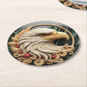 Majestic Bald Eagle Encased Runder Pappuntersetzer (Angewinkelt)