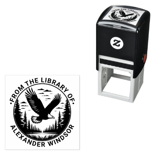 Majestic Bald Eagle Flying #5 Bibliotheksname Permastempel (Beispiel)