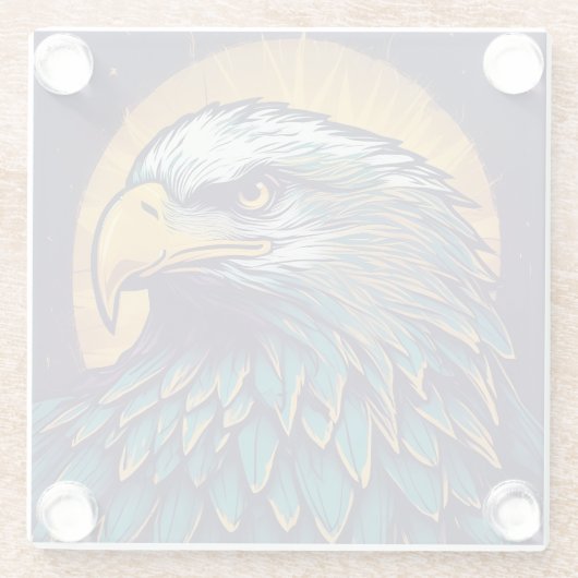 Majestic Bald Eagle Glasuntersetzer (Rückseite)