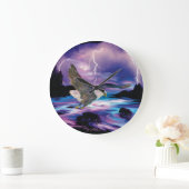 Majestic Bald Eagle Große Wanduhr (Zuhause)