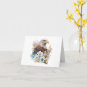 Majestic Bald Eagle mit Blume BLANK Karte (Gelbe Blume)