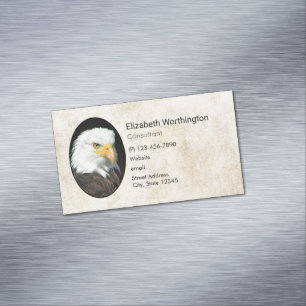 Majestic Bald Eagle Portrait Magnetische Visitenkarte