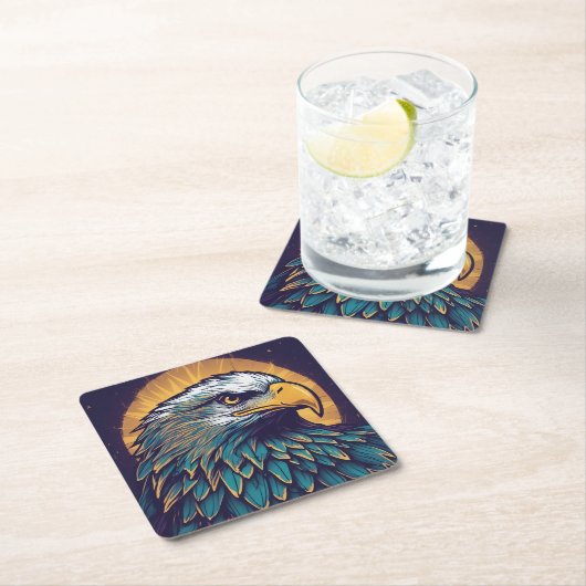 Majestic Bald Eagle Rechteckiger Pappuntersetzer (Vor Ort)