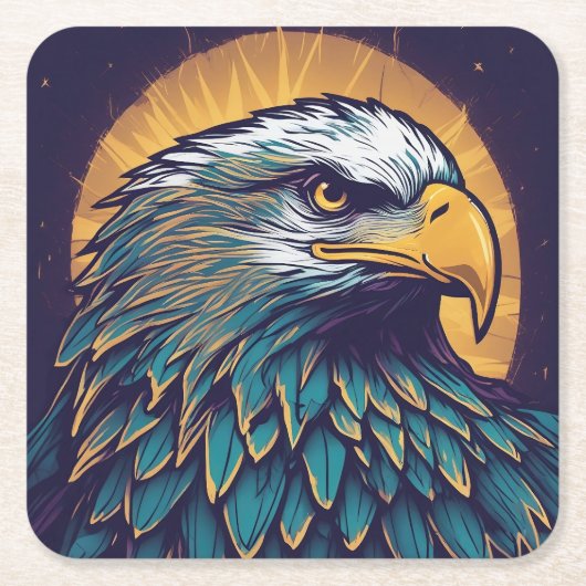 Majestic Bald Eagle Rechteckiger Pappuntersetzer (Vorderseite)