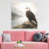 Majestic Bald Eagle River Leinwanddruck (Insitu (Wohnzimmer))