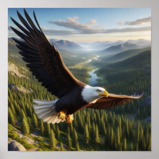 Majestic Bald Eagle: Ungezähmte Wildnis Poster (Vorne)
