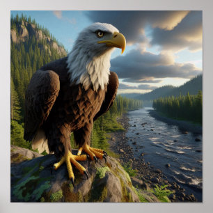 Majestic Bald Eagle: Ungezähmte Wildnis Poster