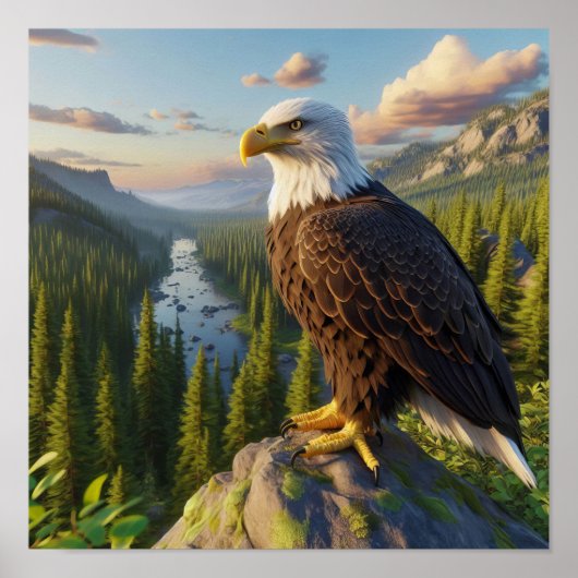 Majestic Bald Eagle: Ungezähmte Wildnis Poster (Vorne)