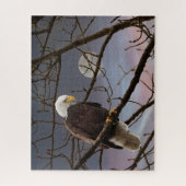 Majestic Bald Eagle unter Vollmond Puzzle (Vertikal)