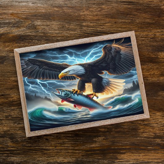 Majestic Bald Eagles Hunter Poster