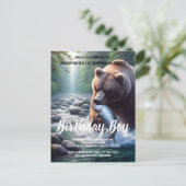 Majestic Bären Catch Geburtstag Einladung Postkarte (Stehend Vorderseite)