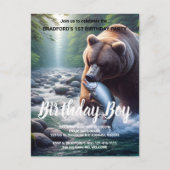 Majestic Bären Catch Geburtstag Einladung Postkarte (Vorderseite)