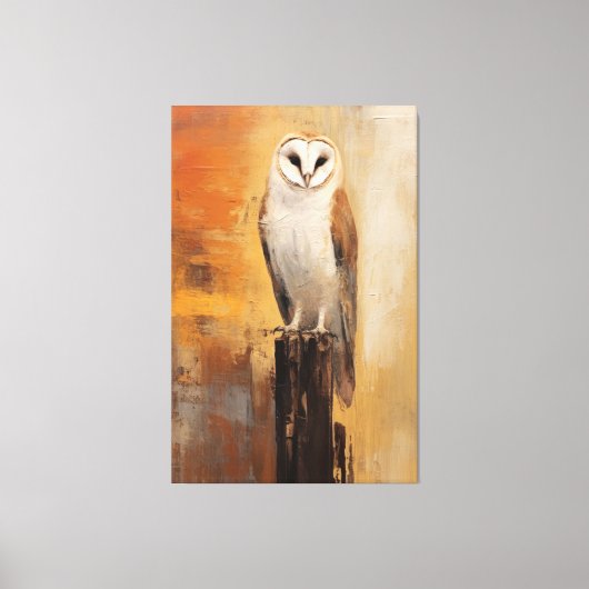 Majestic Barn Owl, ölgemalt Leinwanddruck (Vorderseite)