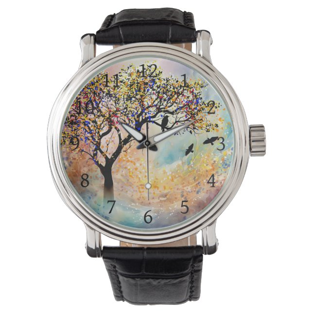 Majestic Baumlandschaft 480 Armbanduhr (Vorderseite)