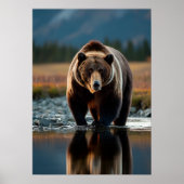 Majestic Bear am Fluss Poster (Vorne)