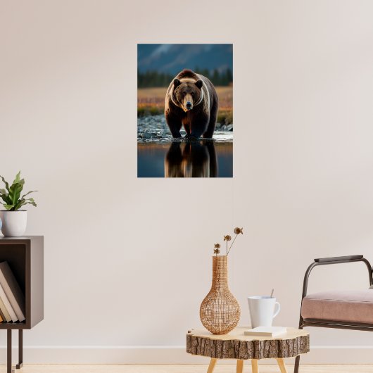 Majestic Bear am Fluss Poster (Wohnzimmer 3)