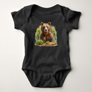 Majestic Bear Bodysuit. Baby Strampler