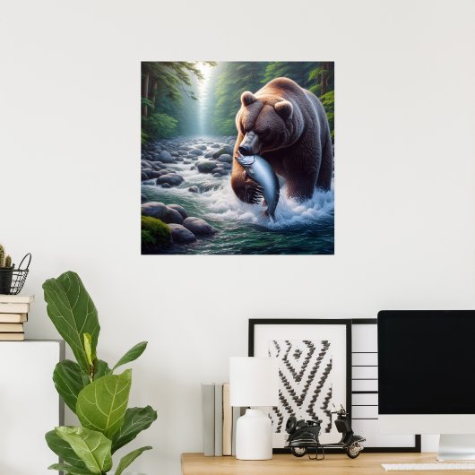 Majestic Bear Catch Poster (Heimbüro)