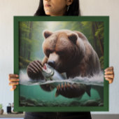 Majestic Bear Catch Poster