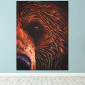Majestic Bear Portrait Art – Close-Up Wild Animal Leinwanddruck (Insitu (Holzboden))