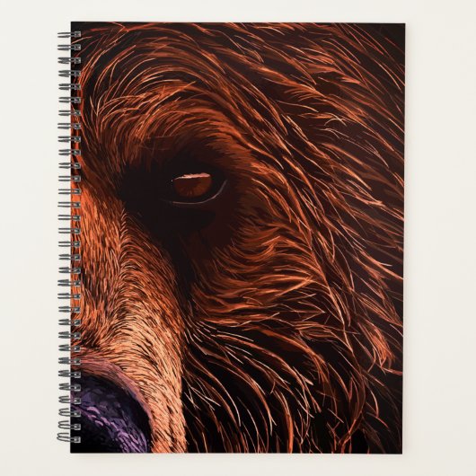 Majestic Bear Portrait Art – Close-Up Wild Animal Planer (Vorderseite)