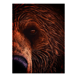 Majestic Bear Portrait Art – Close-Up Wild Animal Poster