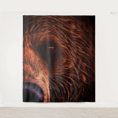 Majestic Bear Portrait Art – Close-Up Wild Animal Wandteppich (Vorderseite)
