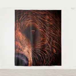 Majestic Bear Portrait Art – Close-Up Wild Animal Wandteppich