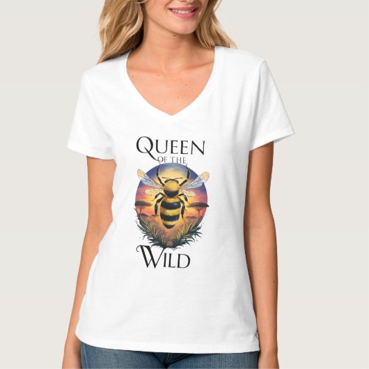Majestic Bee: Königin der Wildnis T-Shirt (Vorderseite)