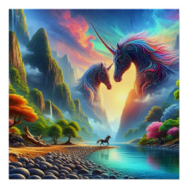 Majestic Begegnung in einem farbenfrohen Tal - Ele Poster