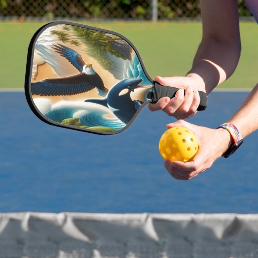 Majestic Begegnung: Orca und Orca Whale Pickleball Schläger (InSitu)